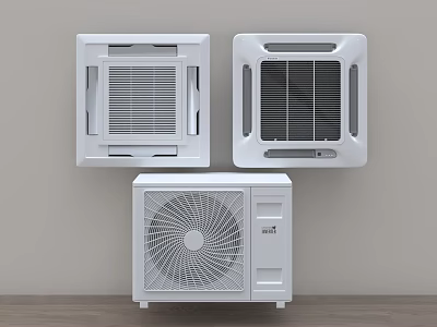 White Wall Mounted And Standing Air Conditioner Fans With Sleek Modern Design 3d model