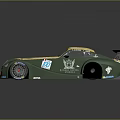 Morgan Green And Beige Race Car With Rear Wing Number 22 Racing Stickers