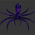Vibrant Purple Blue Geometric Spider Featuring Shiny Legs And Intricate Design