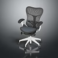Ergonomic Office Chair With Mesh Backrest Black Seat Armrests And White Base Wheels