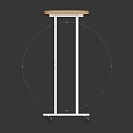 Simple Small Table With Light Wood Top And White Metal Frame On Wheels
