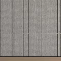 Gray Woven Texture Wall With Vertical Stripes And Wooden Floor