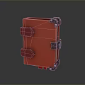 Red Storage Box With Red Latches And Gray Reinforced Corner Parts