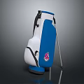 Blue and White Golf Bag with Stand and Pink Logo for Sports Equipment Use