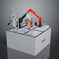 KUKA Industrial Robot As Role With Bionic Arm On White Display Platform Structure