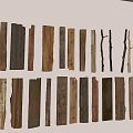 Various Colored Textured Wooden Planks And Sticks Arranged On Light Background