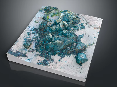 Garden Landscape With Natural Stone Arrangement Green Moss Coverage And Light Colored Base 3d model