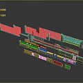 3D Model Display of Various Wall Panels and Decorative Tiles with Different Styles and Textures