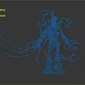 Enchanted Green Tree Creature Formed By Twisted Vines And Gnarled Roots