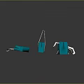 Blue Geometric Handbags With White Straps Set of Three Modern Fashion Accessories