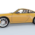 Yellow Two Door Sports Car With Sporty Wheels And Rear Spoiler Exterior Design