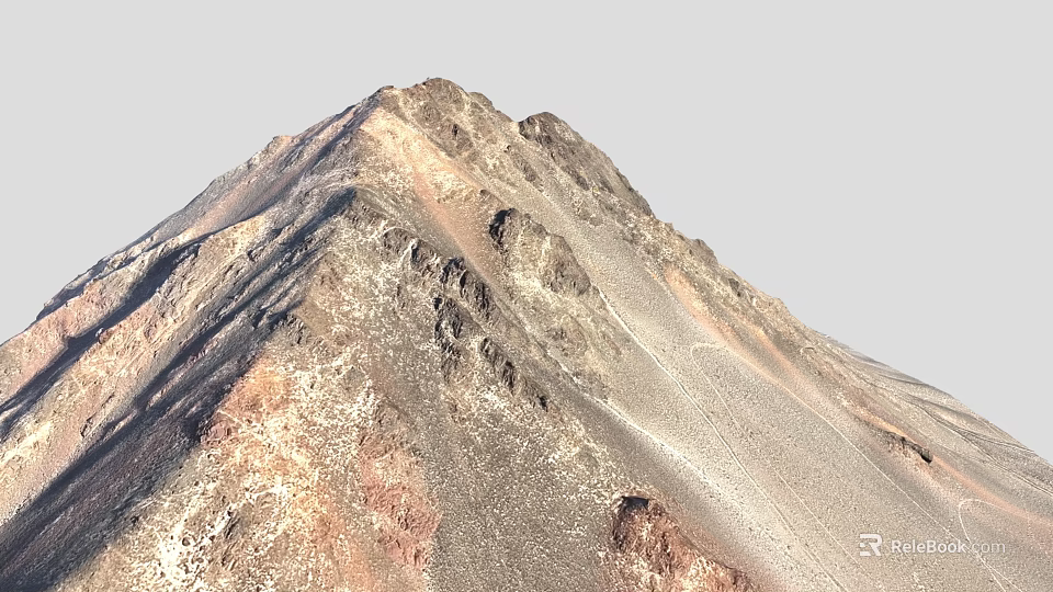 Mountain Peak With Rocky Texture And Sunlit Slopes In Natural Landscape 3d model 