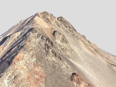 Mountain Peak With Rocky Texture And Sunlit Slopes In Natural Landscape 3d model
