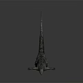 Highly Detailed Large Reptile 3D Model With Long Tail And Top View