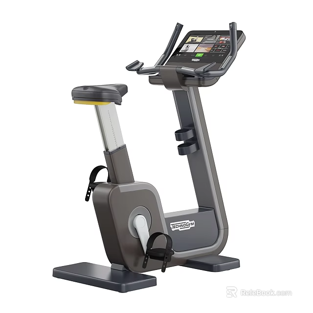 Modern Stationary Exercise Bike With Display Screen And Adjustable Seat For Home Gym Workouts 3d model 