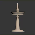 Metallic Decorative Stand With Two Tiered Trays And Conical Top In Modern Design