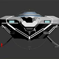 Futuristic Spacecraft With Aerodynamic Design Transparent Blue Canopy And Silver Gray Body