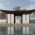 New Chinese Pavilion Landscape Pavilion Courtyard Pavilion Gazebo 3d model