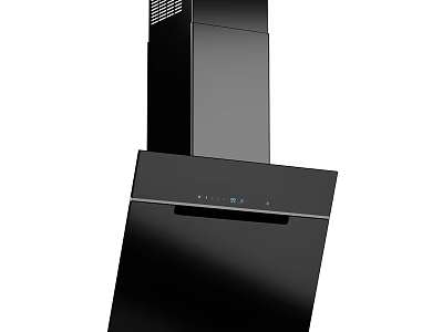 Sleek Black Modern Kitchen Range Hood With Stylish Control Panel Design 3d model