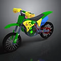 Colorful Toy Motorcycle With Green Yellow Blue Design Sturdy Wheels And Playful Style For Kids