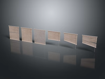 Wooden Louvered Window Blinds With Six Different Design Styles For Home Decor 3d model