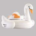 Swan Shaped Decorative Ornament Set With White Body And Orange Accent Details