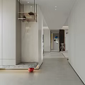 Minimalist Modern Living Dining Room Interior Design With Beige Sofa And Black Floor Lamp