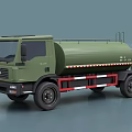 Green Utility Tanker Truck With Storage Tank Rear Ladder And Reflective Strips