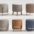 Modern sofa stool low stool pier combination 3d model