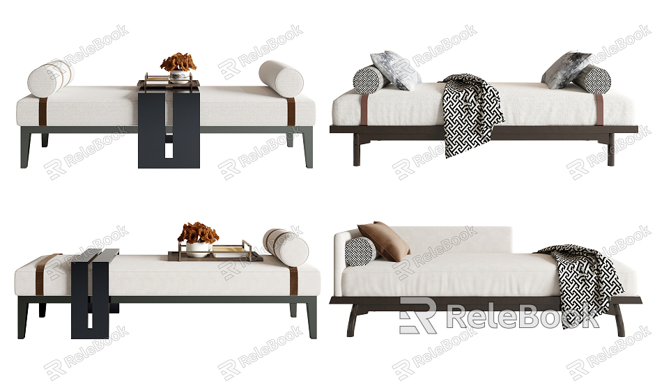 New Chinese style sofa stool sofa stool chaise longue combination model