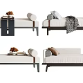New Chinese style sofa stool sofa stool chaise longue combination 3d model