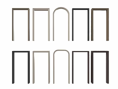Various Style Door Frames With Different Shapes And Color Options For Home 3d model