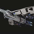 Futuristic Spaceship Design Featuring Metallic Exterior Aerodynamic Shape And Blue Accent Lights