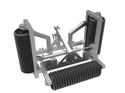 Industrial Machinery Equipment Featuring Metal Frame And Multiple Coiled Rollers 3d model