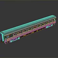 Modern Train Carriage Model With Gray White Red Stripes And Detailed Windows
