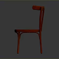 Classic Red Wooden Dining Chair With Vertical Slat Back And Smooth Seat Design
