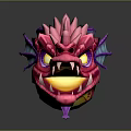 Vibrant 3D Dragon Model With Pink Purple Blue Wings Sleek Body And Yellow Eyes