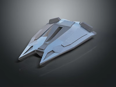 Futuristic Spacecraft Design With Aerodynamic Geometric Structure And Metallic Finish For Cosmic Exploration 3d model