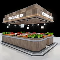 Modern Supermarket Grocery Interior With Fresh Tofu Pork Stalls And Produce Sections