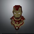 Iron Man Helmet And Chest Plate With Red Gold Color And Glowing Eyes Design