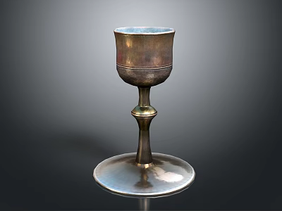 Elegant Metallic Silver Goblet With Tall Stem And Shiny Base For Daily Use 3d model