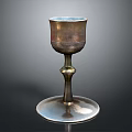 Elegant Metallic Silver Goblet With Tall Stem And Shiny Base For Daily Use