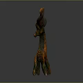 Mythical Game Movie Character With Orange Green Body Unique Horns And Scaly Texture
