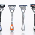 Different Design Manual Razors With Colorful Handles And Sharp Blades 3d model