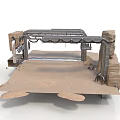 Mechanical Structure Featuring Metal Frame Stone Base Platform And Support Beams