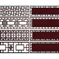 New Chinese Style Flower Lattice Window Carved Hollow Carved Window Corner Carved Gypsum Line Carved Window Pattern Carved 3d model