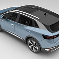 Blue Electric SUV Car Modern Design With Panoramic Sunroof Sporty Wheels And Front Grille