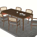 New Chinese Dining Table and Chair Combination 3d model
