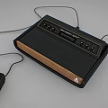 Industrial Equipment Main Unit With Wooden Panel Buttons Knobs Cables And Joystick Controller Red Knob