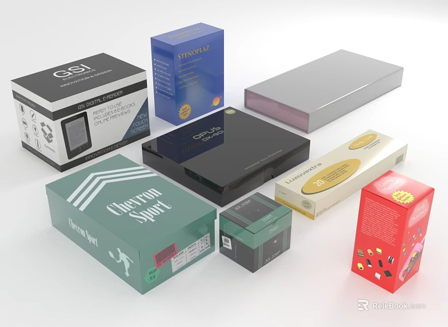 Multicolor Decorative Box Set Ornament Decor Combination For Home Gift 3d model